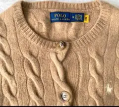 ポロラルフローレン キャメル ケーブルニットカーディガンM カシミヤ混