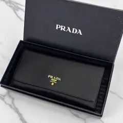 美品✨ PRADA プラダ 2つ折り 長財布　ブラック　マルチカラー プラダ 二つ折り財布 財布 レディース SAFFIANO METAL ブラック