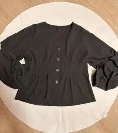 長袖ブラウス　ブラック 春服 オフィスカジュアル 春服