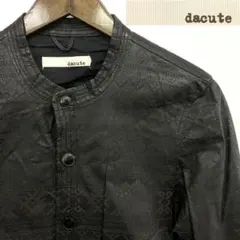 dacute 羊革 ノーカラージャケット パンチングレザー ダクテ イタリア製