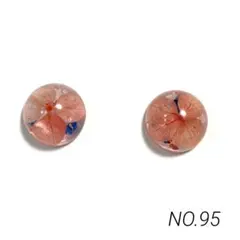 ハンドメイドピアス・:*+.紫陽花 押し花 レジン ピンク