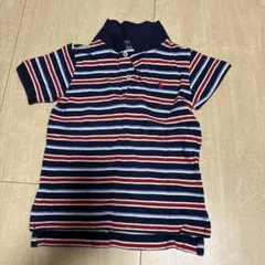 キッズ ポロシャツ ストライプ ネイビー
