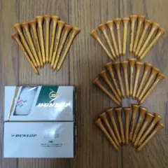 【新品・未使用】ダンロップDDH国際ツアーゴルフボール 5番4個＋トヨタ木製ティのサムネイル
