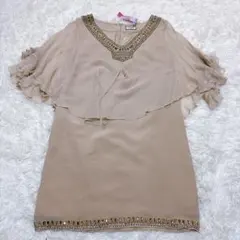 ダイアグラム グレースコンチネンタル シルク100% ビジュー チュニック 38