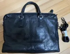 【値下】COACH コーチ レザー ショルダー ビジネス バッグ オプアート