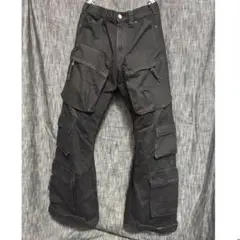 ZARA ザラ　ワイドカーゴパンツ　ブラックデニム　黒　メンズ　インポート