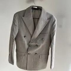 グレー ダブルブレスト スーツ セット
