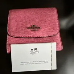 美品コーチ三つ折財布ウォレットピンク