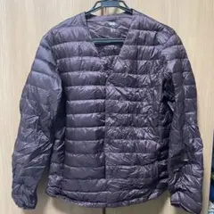 ユニクロ　ダークパープル ダウンジャケット ノーカラーXL