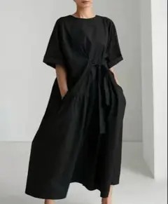 ブラック ワンピース ルーズフィット ゆったり オーバーサイズ