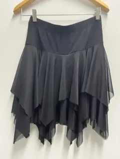 社交ダンスアシンメトリーブラックフレアスカート