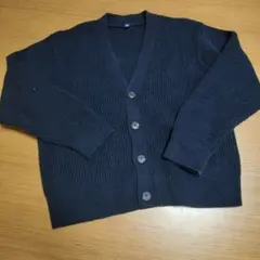 ネイビー リブ編み カーディガン 90サイズ