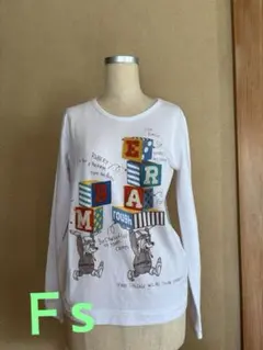 rough イラストワッペン入り長袖Tシャツ フリーサイズ