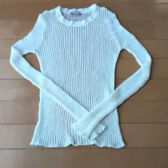 ZARA リブ編みシアー長袖トップスTシャツ