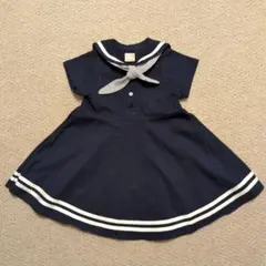 petit main ネイビー セーラー襟ワンピース