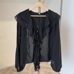 ♡SeaRoomlynn♡フリルブラウス 長袖 ブラックのサムネイル