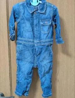 GAP デニムロンパース 長袖 ポケット付き