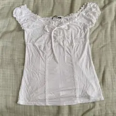 Brandy Melville ホワイト レース 半袖 トップス