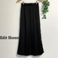 Edit Sheen＊黒 サテン 光沢 ロングスカート マーメイドスカートのサムネイル