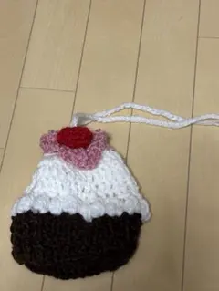 編み物 カップケーキ型かぎ針編み巾着袋