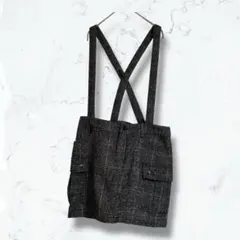 a2800＊イーストボーイ＊ミニスカート 9号 黒系 サスペ付 裏地あり 秋冬