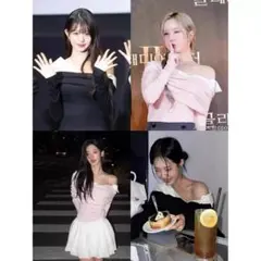 オフショルダー ピンク ホワイト トップス