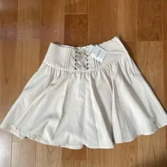 新品未使用　pom ponette スカート レースアップ アイボリー 150のサムネイル
