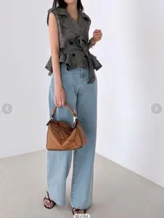 【新品未使用】SNIDEL♡26SS ストレートデニム ライトブルー 0サイズのサムネイル