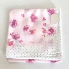 【新品未使用】アフタヌーンティー ハンカチ 水彩フラワー柄 ピンクのサムネイル