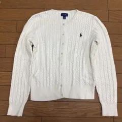 POLO RALPH LAUREN ケーブルカーディガン S相当 アイボリー