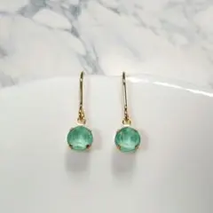 ピアス　ハンドメイド　フックピアス　スワロフスキー