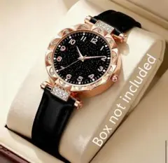 【新品】おしゃれ⭐︎レディース腕時計 ブラック ローズゴールド【稼動品】