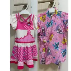 女の子向けワンピース水着甚平2点セット