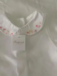 Bonpoint 刺繍付きホワイトロンパース 6Mタグ付き