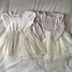 80サイズ　ワンピース　チュール