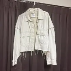 ZARA ホワイト クロップドジャケット