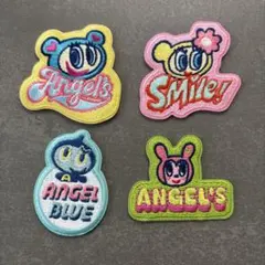 m*様 エンジェルブルー 刺繍ステッカー 《4点セット》