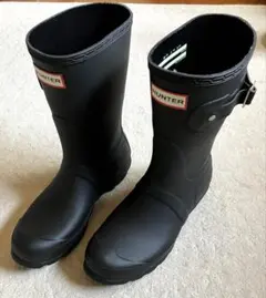 HUNTER ショート レインブーツ ブラックWFS1000RMA