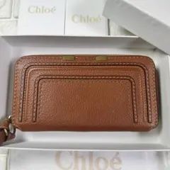 美品】Chloe クロエ ラウンドファスナー長財布 ブラウン マーシィ 箱 