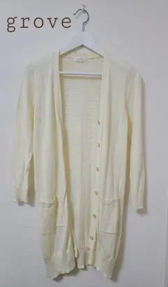 grove ♡カーディガン ♡アイボリー ♡美品のサムネイル