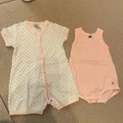 プチバトー　ロンパース2枚セット