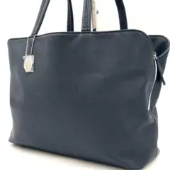 【極美品 A4可】サック トートバッグ ビジネス 本革 肩掛け シルバー金具