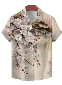 新品●桜のアロハシャツ 半袖●Ｌ