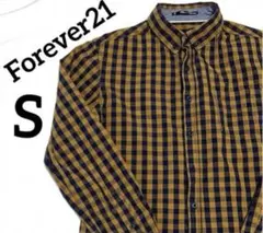 美品☆Forever21 メンズ　ギンガムチェックシャツ　長袖　S