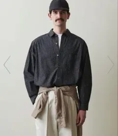 <Steven Alan>ポプリン トリプルチェック レギュラーカラーシャツ