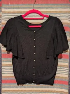 any SiS フリルスリーブ ブラック カットソー 美品