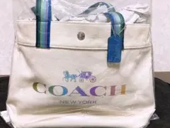 COACH トートバッグ キャンバス マルチカラー