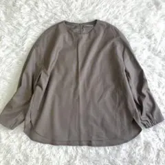 極美品✨ 【洗える】ウール98%ブラウス theory luxeカーキーブラウン