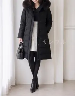 JUSGLITTY ロングダウンコート ファー付き ブラック サイズ2のサムネイル