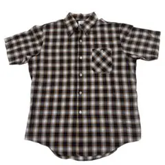 ビンテージ　70s Sears チェック　シャドーチェック　オンブレ　半袖シャツ